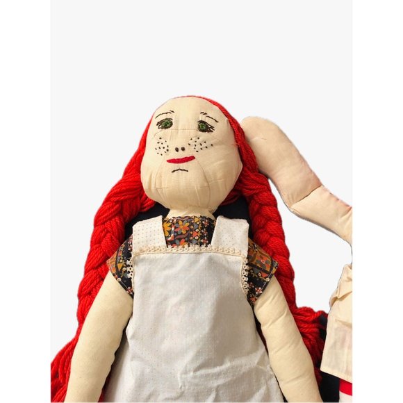 Handmade Raggedy Ann and Andy plus a Small Raggedy Ann Cosmetics Purse 1970's - Picture 3 of 14